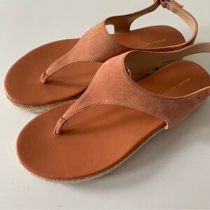Stuart Weitzman Mykonos T-Strap Espadrille Sandals Suede